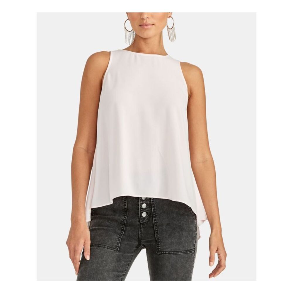 NWT RACHEL ROY Womens Pink Draped-back Sleeveless Crew Neck Top Size: M